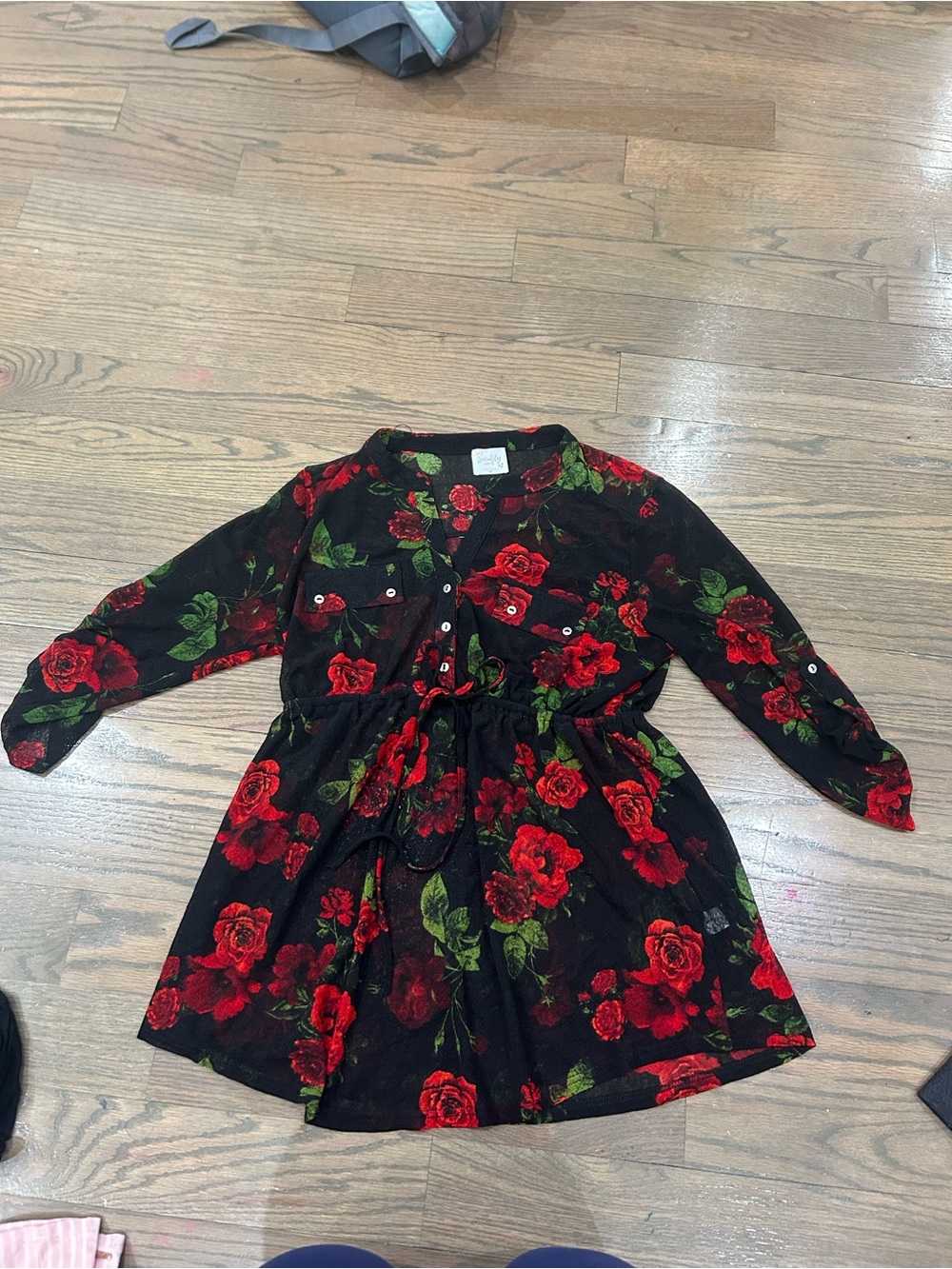Sirenlily Maternity Floral Shirt – Cinched Waist Size M – Brand New